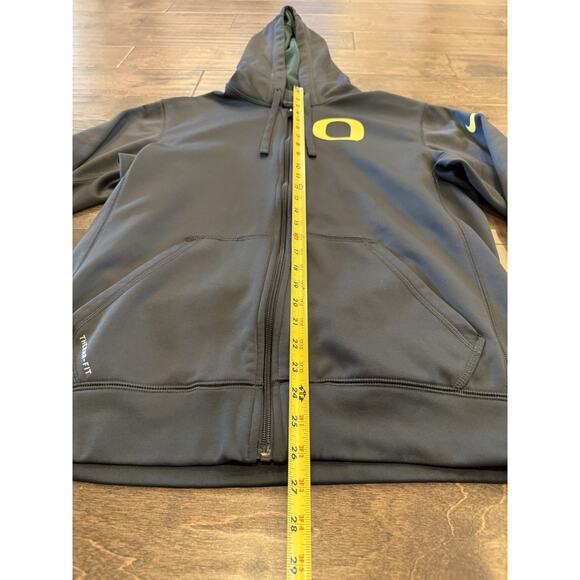 Nike Therma-Fit Mens Gray Oregon Ducks Full Zip Hooded Fleece Sweatshirt Size S - Picture 9 of 10
